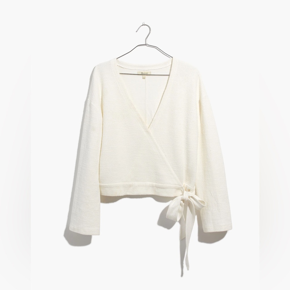 Madewell White V-Neck Sweater Soft Knit - Picture 2 of 8